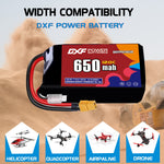 DXF 2S 7.6V 650mAh 120C LiPo Battery for FPV Micro Drones (PH2.0 / JST / XT30 / SM / XT60 / EC5 / XT90 Options)