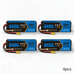 DXF BLUE Series 3S 11.1V 8400mAh 120C Graphene Hardcase LiPo Battery with 10AWG XT90 Plug for RC Car Truck (1-6 Pack)