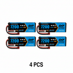 DXF 2S 7.4V 7200mAh 120C Hardcase LiPo Battery with 10AWG Deans for 1/10 1/8 RC Cars, Trucks, Buggies (2 & 4 Pack Available)