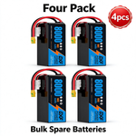 DXF 6S 22.2V 8000mAh 100C Soft Case LiPo Battery with 10AWG Wire for RC Cars, Trucks, Boats & Drones (1-6 Pack)