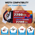 DXF LiPo Battery 6S 22.2V 2200mAh 110C with PH2.0 / JST / XT30 / SM / XT60 / EC5 / XT90 for FPV Drone Whoop Micro Racing