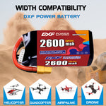 DXF 5S 18.5V 2600mAh 120C LiPo Battery for FPV Micro Drones (PH2.0 / JST / XT30 / SM / XT60 / EC5 / XT90 Options)