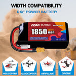 DXF 2S 7.4V 1850mAh 100C LiPo Battery for FPV Micro Drones (PH2.0 / JST / XT30 / SM / XT60 / EC5 / XT90 Options)