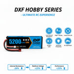 DXF LiPo Battery 2S 7.4V 5200mAh 120C Graphene Hardcase with EC5 / T / TRX / XT60 / XT90 / XT150 / Q8s Plug for RC 1/8 1/10 Buggy Truck Car Off-Road Drone