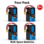 DXF 6S 22.2V 9000mAh 100C Soft Case LiPo Battery with 10AWG Wire for Toy Cars, Boats, UAVs & Drones (1-6 Pack)
