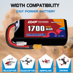 DXF LiPo Battery 2S HV 7.6V 1700mAh 60C with PH2.0 / JST / XT30 / SM / XT60 / EC5 / XT90 for FPV Drone Whoop Micro Racing
