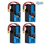 DXF SEMI-SOLID 12S 44.4V 80000mAh 10C Soft Case LiPo Battery with 8AWG Wire for Toy Cars, Boats, UAVs & Drones (1-6 Pack)