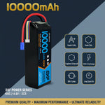 DXF 4S 14.8V 10000mAh 100C Graphene Softcase LiPo Battery with EC5 & 10AWG Wire (1-6 Pack)