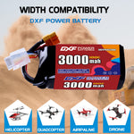 DXF 4S 14.8V 3000mAh 100C LiPo Battery for FPV Micro Drones (PH2.0 / JST / XT30 / SM / XT60 / EC5 / XT90 Options)