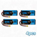 DXF 3S 11.1V 6200mAh 80C Graphene LiPo Hardcase Battery with 10AWG XT90 Plug for 1/8 1/10 RC Car Buggy Truck Boat Drone (1-6 Pack Available)