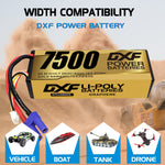 DXF LiPo Battery 3S 11.1V 7500mAh 140C Graphene Hardcase Gold with EC5 / T / TRX / XT60 / XT90 / XT150 / Q8s Plug for RC 1/8 1/10 Buggy Truck Car Off-Road Drone