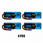 DXF 3S 11.1V 7200mAh 100C Hardcase LiPo Battery with 10AWG EC5 for 1/8 1/10 RC Cars, Trucks, Buggies (1-6 Pack Available)