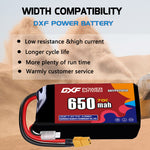 DXF LiPo Battery 2S 7.4V 650mAh 70C with PH2.0 / JST / XT30 / SM / XT60 / EC5 / XT90 for FPV Drone Whoop Micro Racing