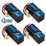 DXF SEMI-SOLID 12S 44.4V 60000mAh 5C Soft Case LiPo Battery with 8AWG Wire for Toy Cars, Boats, UAVs & Drones (1-6 Pack)