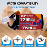 DXF 4S 14.8V 2200mAh 120C LiPo Battery for FPV Micro Drones (PH2.0 / JST / XT30 / SM / XT60 / EC5 / XT90 Options)