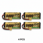DXF 4S 14.8V 8400mAh 140C Graphene Hardcase LiPo Battery with XT90 & 10AWG Wire for RC Cars (1-6 Pack)
