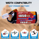 DXF 4S 14.8V 1850mAh 100C LiPo Battery for FPV Micro Drones (PH2.0 / JST / XT30 / SM / XT60 / EC5 / XT90 Options)