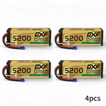 DXF GOLD Series 3S 11.1V 5200mAh 100C Graphene Hardcase LiPo Battery with EC5 Plug for 1/8 1/10 RC Car Truck (1-6 Pack)
