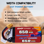 DXF LiPo Battery 6S 22.2V 650mAh 70C with PH2.0 / JST / XT30 / SM / XT60 / EC5 / XT90 for FPV Drone Whoop Micro Racing