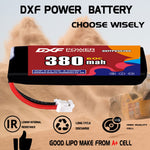 DXF LiPo Battery 3S HV 11.4V 380mAh 60C with PH2.0 / JST / XT30 / SM / XT60 / EC5 / XT90 for FPV Drone Whoop Micro Racing