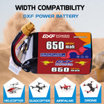 DXF 6S 22.8V 650mAh 150C LiPo Battery for FPV Micro Drones (PH2.0 / JST / XT30 / SM / XT60 / EC5 / XT90 Options)