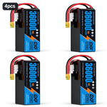 DXF SEMI-SOLID 12S 46.2V 36000mAh 15C Soft Case LiPo Battery with 8AWG Wire for Toy Cars, Boats, UAVs & Drones (1-6 Pack)