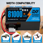 DXF 14S 51.8V 81000mAh 5C Soft Case LiPo Battery with 8AWG Wire for Toy Cars, Boats, UAVs & Drones (1-6 Pack)