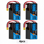 DXF 6S 22.2V 15000mAh 10C Soft Case LiPo Battery with 8AWG Wire for UAVs & Drones (1-6 Pack)