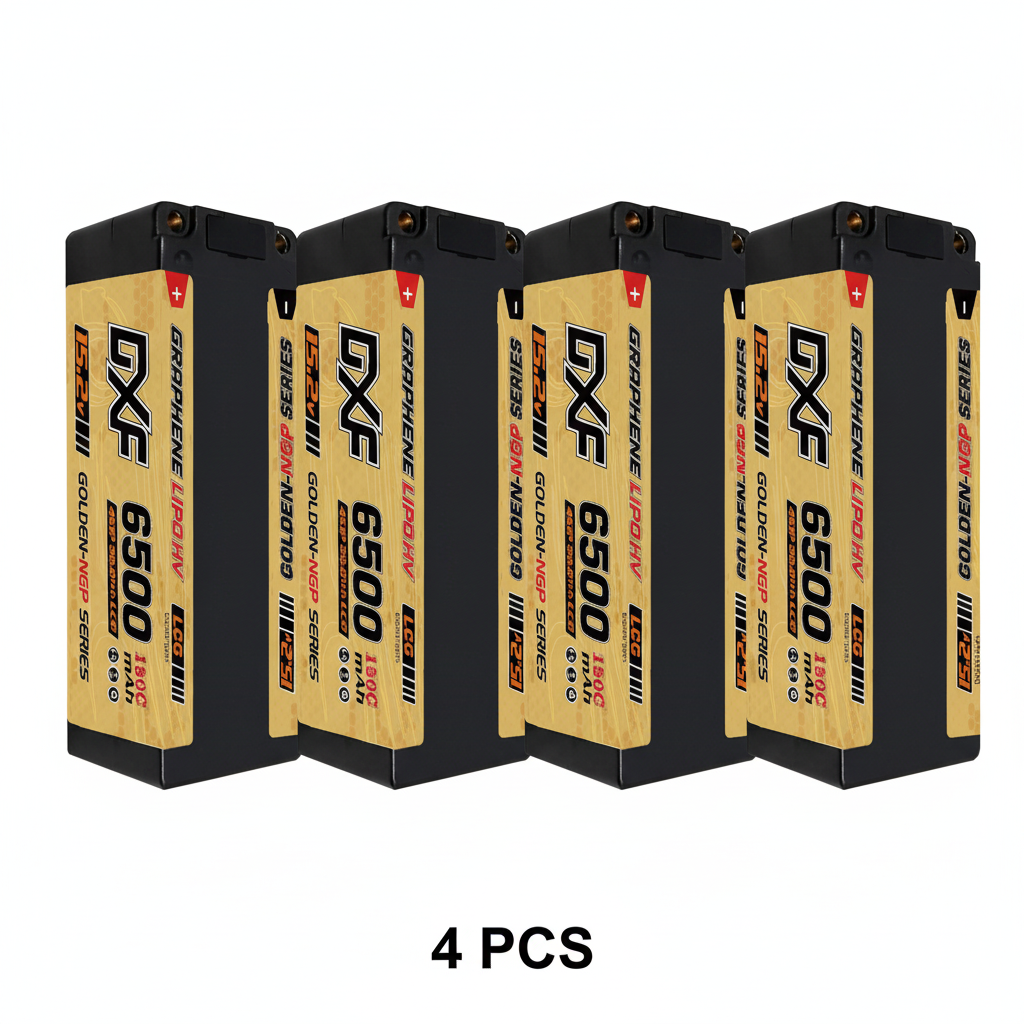 DXF GOLDEN-NGP 4S HV 15.2V 6500mAh 150C Graphene LCG Hardcase LiPo with 5mm to XT90 & 10AWG Wire (1-6 Pack)