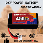 DXF 1S 3.7V 450mAh 80C LiPo Battery for FPV Micro Drones (PH2.0 / JST / XT30 / SM / XT60 / EC5 / XT90 Options)