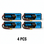 DXF 4S 14.8V 6200mAh 80C Graphene Hardcase LiPo Battery XT90 for 1/8 1/10 RC Buggy Truck Car Drone (1-6 Pack)