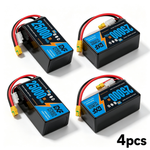 DXF 6S 22.2V 25000mAh 5C Soft Case LiPo Battery with 8AWG Wire for Toy Cars, Boats, UAVs & Drones (1-6 Pack)