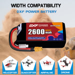 DXF 2S 7.4V 2600mAh 120C LiPo Battery for FPV Micro Drones (PH2.0 / JST / XT30 / SM / XT60 / EC5 / XT90 Options)