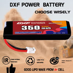 DXF LiPo Battery 1S HV 3.8V 350mAh 70C with PH2.0 / JST / XT30 / SM / XT60 / EC5 / XT90 for FPV Drone Whoop Micro Racing