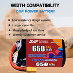 DXF LiPo Battery 5S 18.5V 650mAh 70C with PH2.0 / JST / XT30 / SM / XT60 / EC5 / XT90 for FPV Drone Whoop Micro Racing
