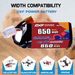 DXF LiPo Battery 4S 14.8V 650mAh 80C with PH2.0 / JST / XT30 / SM / XT60 / EC5 / XT90 for FPV Drone Whoop Micro Racing