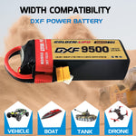 DXF LiPo Battery 6S 22.2V 9500mAh 150C Graphene Softcase with EC5 / T / TRX / XT60 / XT90 / XT150 / Q8s Plug for RC 1/8 1/10 Buggy Truck Car Off-Road Drone