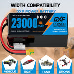DXF 6S 23.1V 23000mAh 15C Soft Case LiPo Battery with 8AWG Wire for Toy Cars, Boats, UAVs & Drones (1-6 Pack)