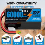 DXF 6S 22.2V 60000mAh 10C Soft Case LiPo Battery with 8AWG Wire for Toy Cars, Boats, UAVs & Drones (1-6 Pack)