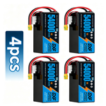 DXF 6S 22.2V 54000mAh 5C Soft Case LiPo Battery with 8AWG Wire for Toy Cars, Boats, UAVs & Drones (1-6 Pack)