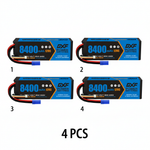 DXF 3S 11.1V 8400mAh 120C Hardcase LiPo Battery with 10AWG EC5 for 1/8 1/10 RC Cars, Trucks, Buggies (1-6 Pack Available)