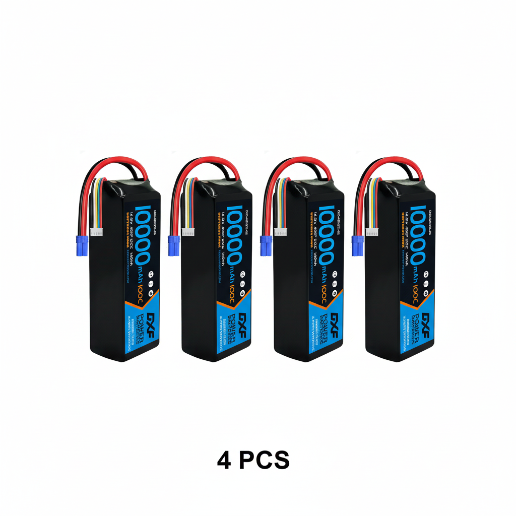 DXF 4S 14.8V 10000mAh 100C Graphene Softcase LiPo Battery with EC5 & 10AWG Wire (1-6 Pack)