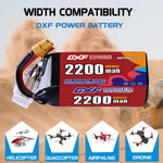 DXF 6S 22.2V 2200mAh 120C LiPo Battery for FPV Micro Drones (PH2.0 / JST / XT30 / SM / XT60 / EC5 / XT90 Options)
