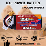 DXF LiPo Battery 6S 22.2V 350mAh 60C with PH2.0 / JST / XT30 / SM / XT60 / EC5 / XT90 for FPV Drone Whoop Micro Racing