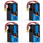 DXF SEMI-SOLID 14S 53.9V 40000mAh 15C Soft Case LiPo Battery with 8AWG Wire for Toy Cars, Boats, UAVs & Drones (1-6 Pack)