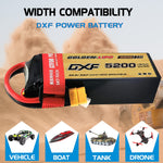 DXF Lipo Battery 6S 22.2V 5200mAh 150C Graphene Softcase with EC5 / T / TRX / XT60 / XT90 / XT150 / Q8s Plug for RC 1/8 1/10 Buggy Truck Car Off-Road Drone
