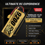 DXF GoldSeries 4S HV 15.2V 9200mAh 140C Graphene Hardcase LiPo Battery with XT90 & 10AWG Wire (1-6 Pack)