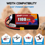 DXF 3S 11.4V 1100mAh 120C LiPo Battery for FPV Micro Drones (PH2.0 / JST / XT30 / SM / XT60 / EC5 / XT90 Options)