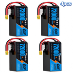 DXF 6S 22.2V 72000mAh 5C Soft Case LiPo Battery with 8AWG Wire for Toy Cars, Boats, UAVs & Drones (1-6 Pack)