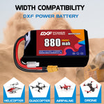 DXF 2S 7.6V 880mAh 150C LiPo Battery for FPV Micro Drones (PH2.0 / JST / XT30 / SM / XT60 / EC5 / XT90 Options)